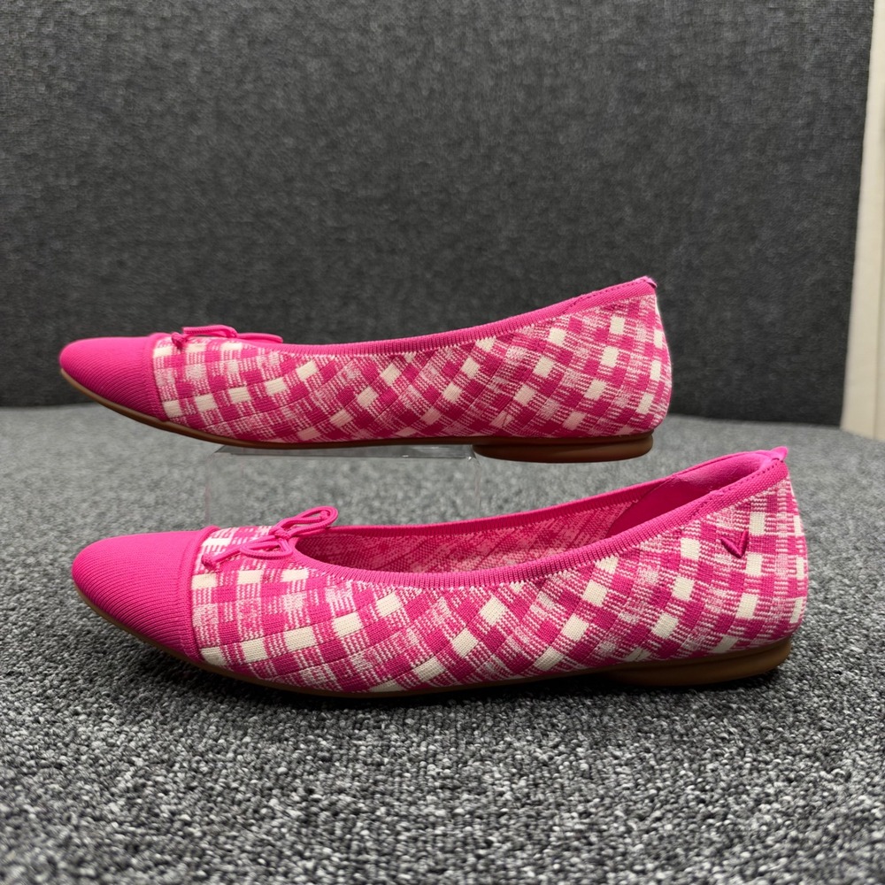 VIVAIA Margot Plaid Cap Toe Ballet Flats Womens 11 Barbiecore Preppy Gingham